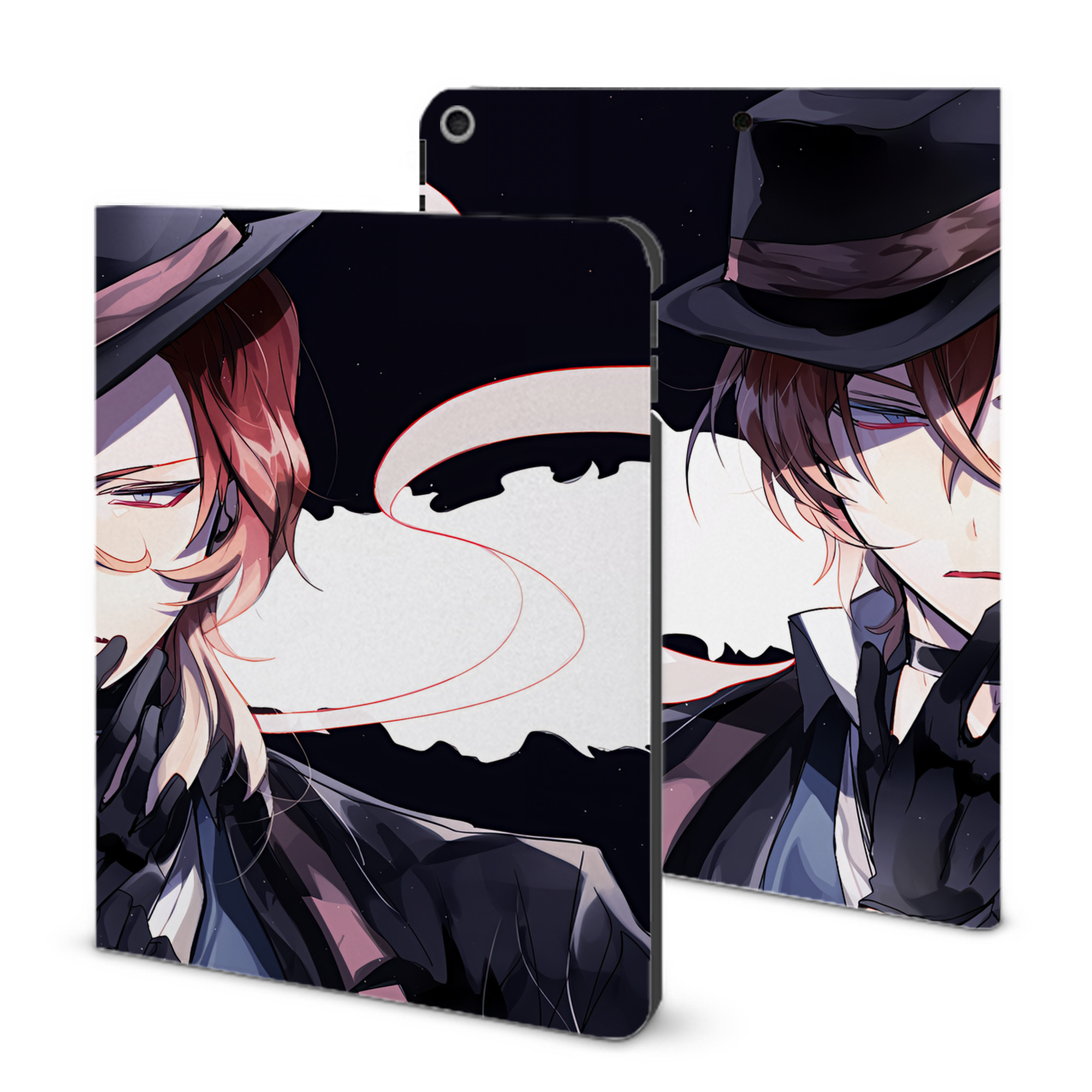 （画像用） 文豪ストレイドッグス Bungo Stray Dogs IPad ケース ブック型 PUレザー TPU 耐衝撃 軽量 薄型 ペン収納なし 全面保護 IPad 各モデル対応